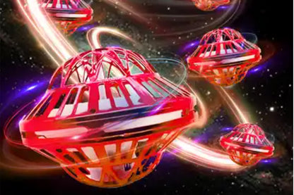 Flying Orb Ball Toy Galaxy Boomerang Hover Ball with LED Light -Red