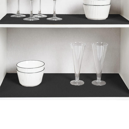 Non-Adhesive Drawer and Shelf Liner for Cabinet Wardrobe -Black