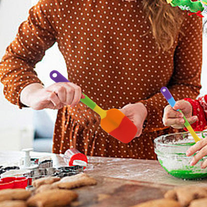 9PCS Silicone Spatula Set Non stick Spoon Utensil Baking Tools With Ergonomic Grip-Mixed Color