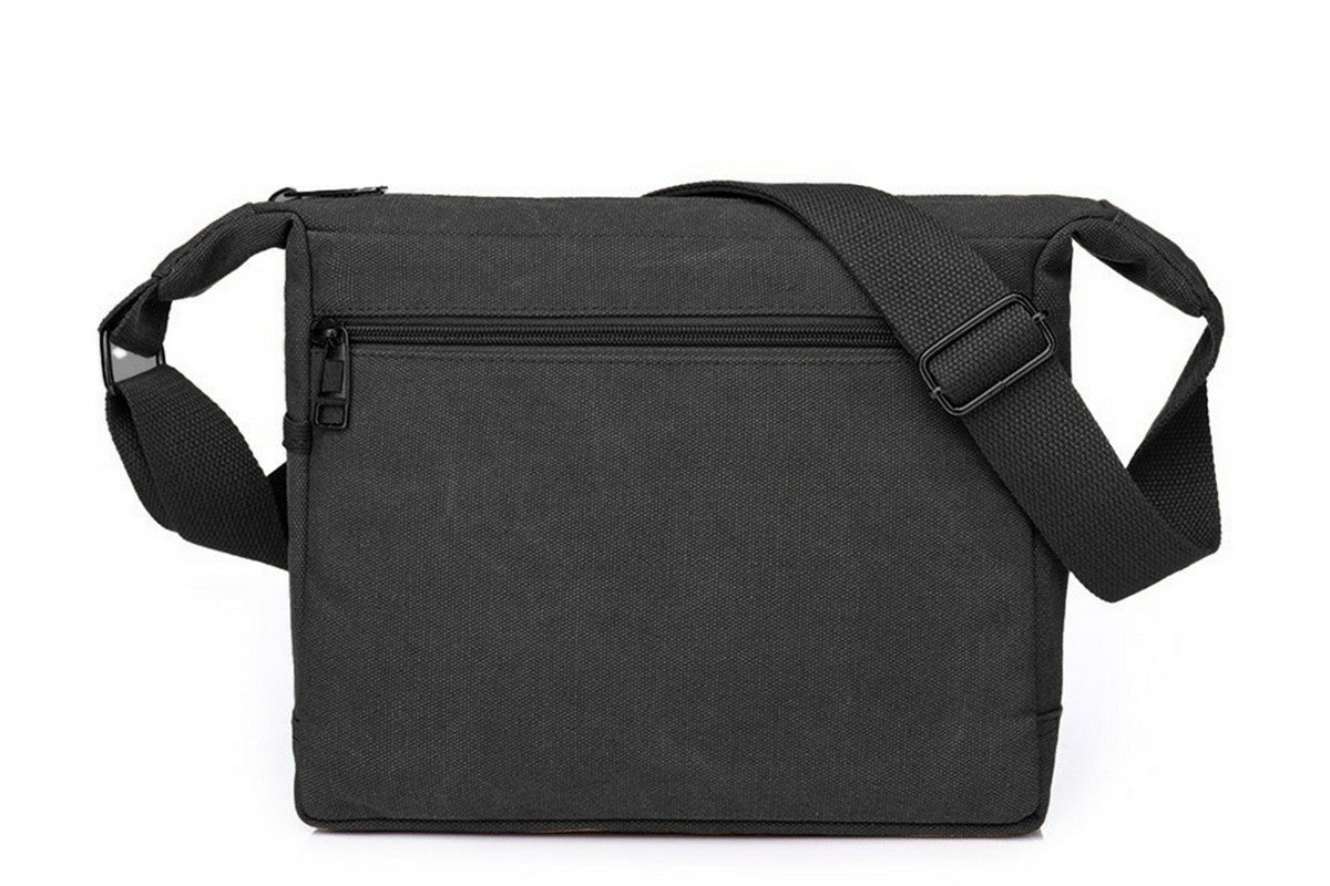 Men Vintage Crossbody Canvas Messenger Shoulder Bag-Black