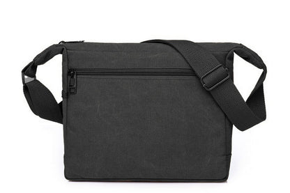 Men Vintage Crossbody Canvas Messenger Shoulder Bag-Black