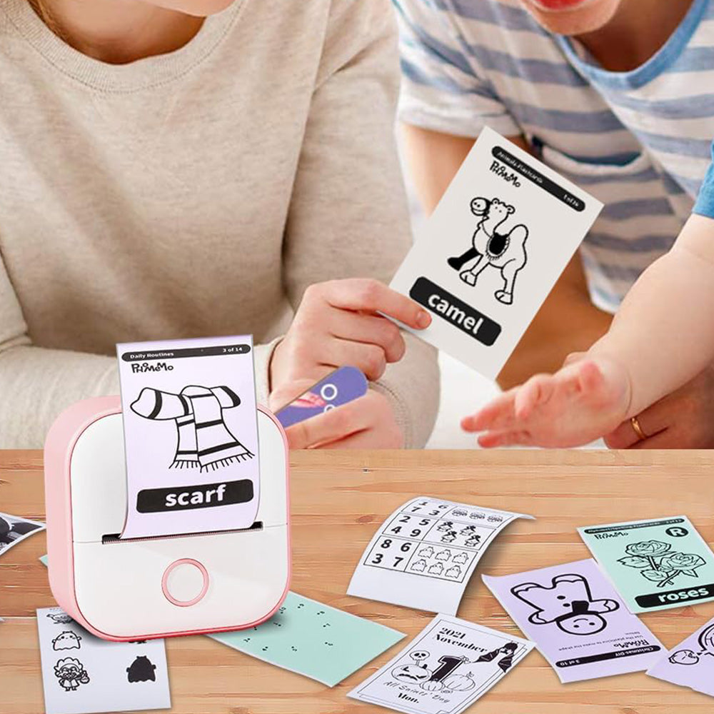 Phomemo T02 Mini Bluetooth Thermal Sticker Printer Portable Pocket Photo Printer Pink