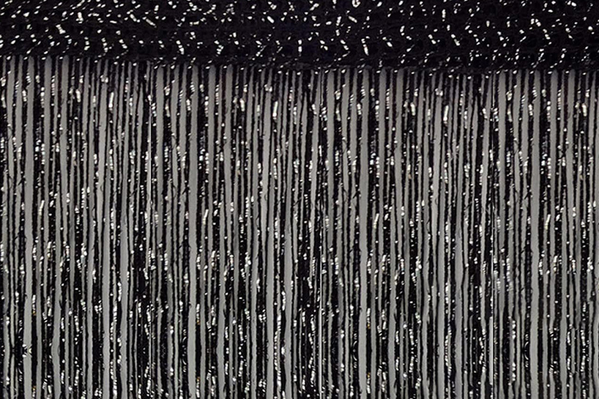 Shimmer Tassel String Door and Window Divider Curtain - Black