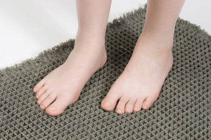 Waffle Bath Mat Super Absorbent Non Slip Bathroom Rug Rubber Backed Bath Rug -Green