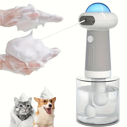 Electric Foaming Shampoo Dispenser for Dog and Cat Bathing Grey Style