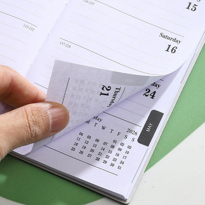 2026 Pocket Planner Calendar Portable A6 Daily Planner-Blue