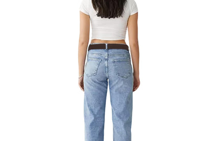 2Pcs Adjustable Stretch Belt Invisible Elastic Waistband for Pants Jeans-Coffee