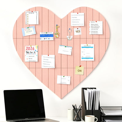 Heart Shaped Felt Photo Message Display Board - Pink