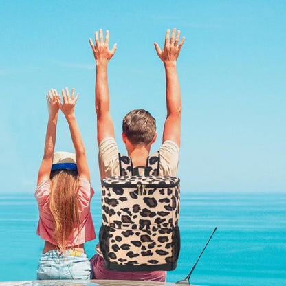 Cooler Backpack Insulated Backpack Leak-proof Cooler Bag for Camping Fishing Lunch Picnic Leopard Color