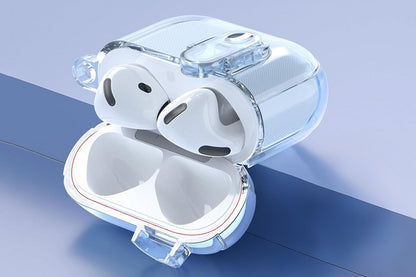 Earphones Case Compatible with Apple Airpods 4 Soft TPU Clear Earbuds Case-Blue