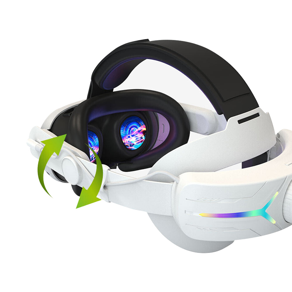 For Meta Oculus Quest 3 VR Head Strap RGB Comfort Headstrap White