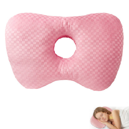 Ear Pillow for Side Sleepers with Hole-Pink