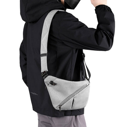 Anti-Theft Travel Right Chest Pack Crossbody Bag Sling Bag for Bicycle Sport Gray