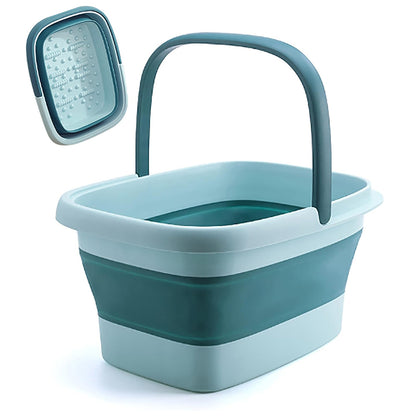 Collapsible Foot Bath Basin for Soaking Feet Foot Tub with Massage Acupoint-Green