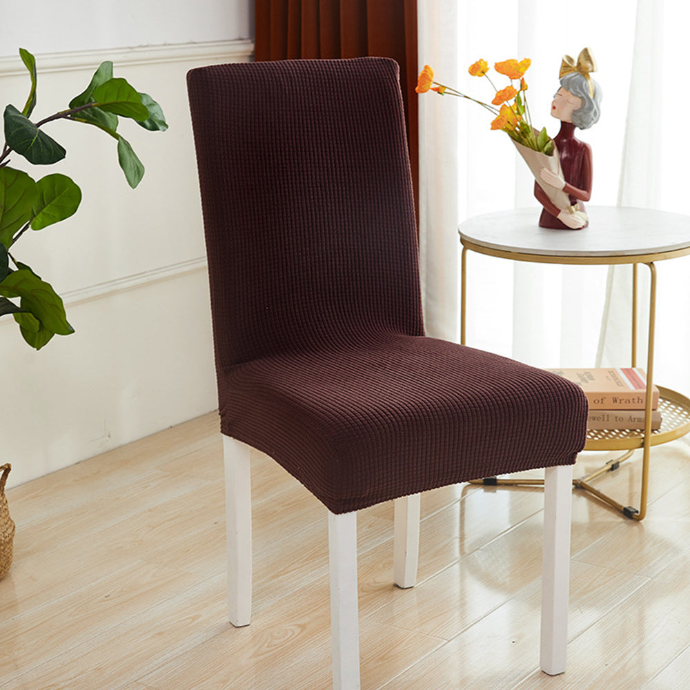 4Pcs Stretch Chair Slipcover Chair Covers Furniture Protector -Brown