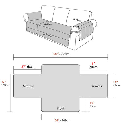 Water Resistant Split Recliner Couch Cover Non-Slip Sofa Chair Slipcovers Gray