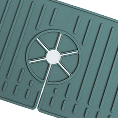 Kitchen Faucet Mat for Sink Silicone Splash Guard with Fast Drying Properties for Stone Sinks Green