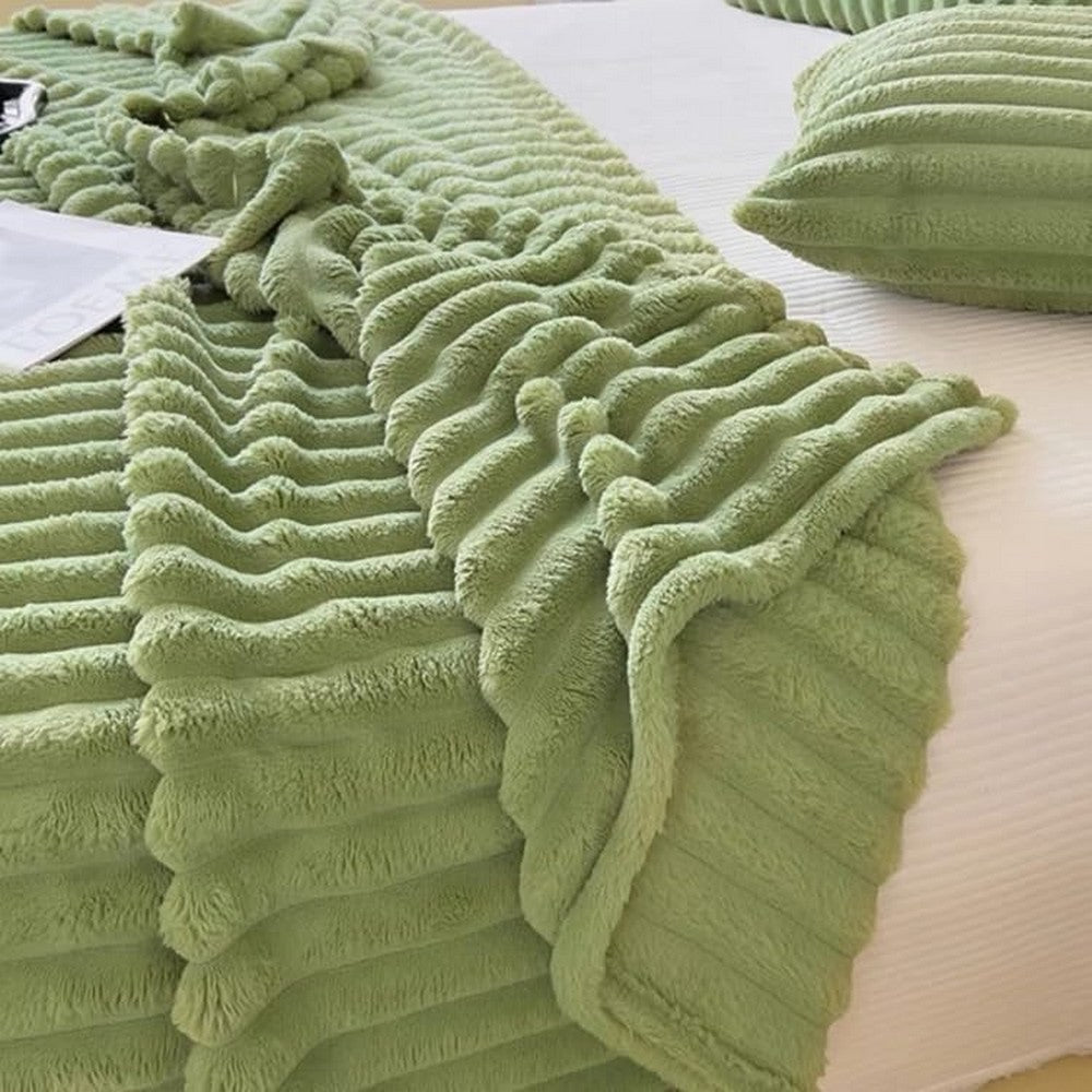 Throw Blanket for Couch Sofa Soft Fleece Throw Blankets Room Home Decor-Green