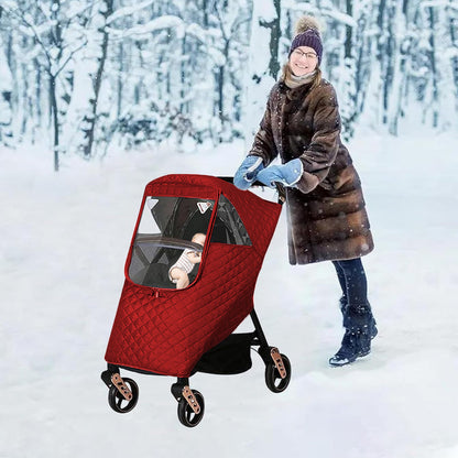 Universal Baby Stroller Cover Winter Windproof Weather Warm Cover Red