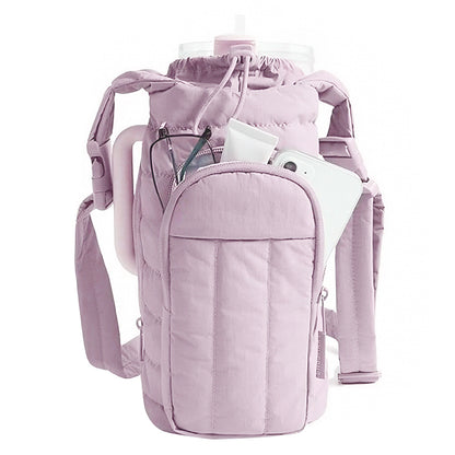 Water Bottle Holder Bag with Strap Crossbody Bag Gym -Purple