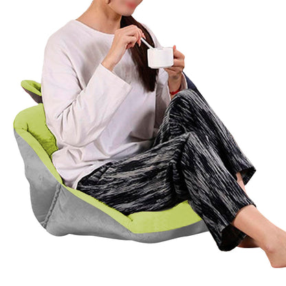 Rabbit Ears Shaped Chair Cushion with Backrest Seats Cushion for Home Office Chair Green