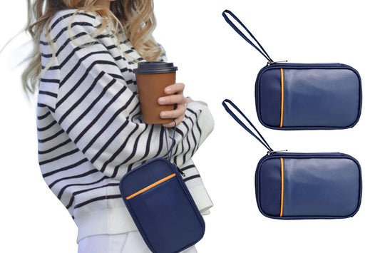 2Pcs Electronic Accessories Cable Organizer Bag Travel USB Charger Storage Case Pouch-Blue