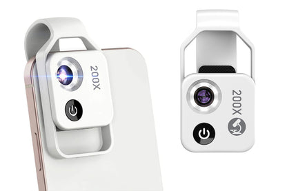 200X Phone Mini Pocket Microscope - White