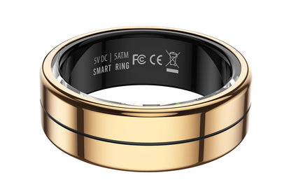 Smart Health Ring for Women Men Fitness Tracker with Heart Rate Sleep Monitoring -Gold