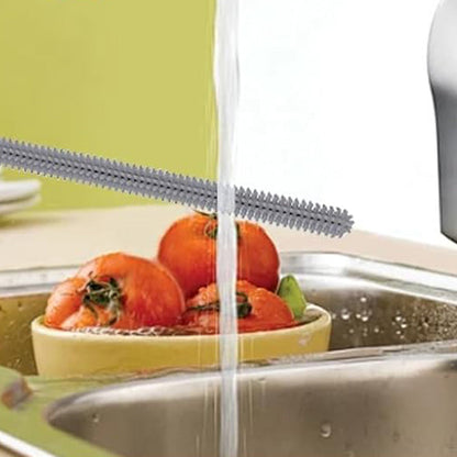 2Pcs Silicone Straw Cleaner Brushes Reusable Straw Cleaner with Bendable Steel Core Gray