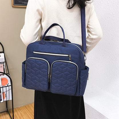 Large Mummy Bag Multi-Pocket Travel Nappy Tote Shoulder Bag Navy