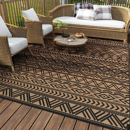 Geometric Pattern Floor Mat Camping Mat for Outdoor Patio Picnic Beach Style 2