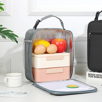 Large Capacity Insulated Lunch Box Storage Bag for Work Picnic Camping Gray