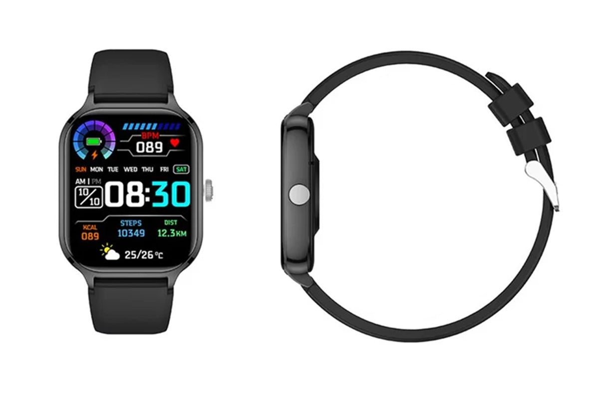 Bluetooth Smart Watch 59 Sports Modes Heart Rate Sleep Monitor Black