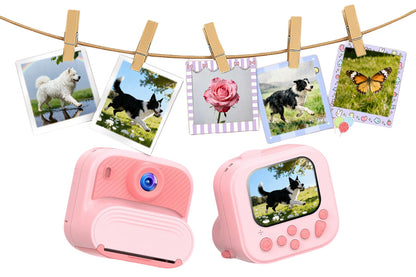 boy and girls DIY Instant Print Camera with 48MP Photo Printer-Pink