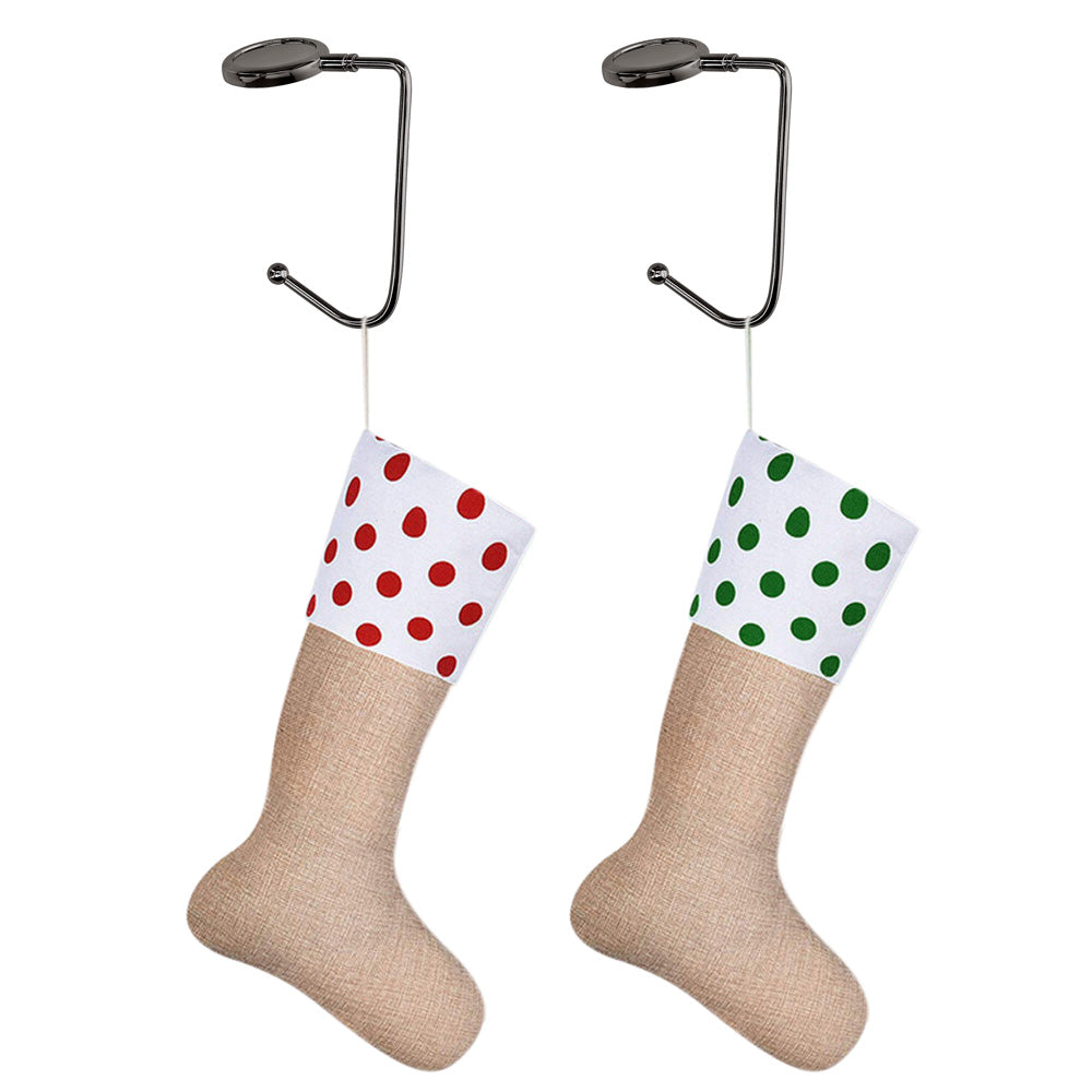 2 Pack 30mm Metal Straight Hooks for Christmas Stockings and Bags - Black