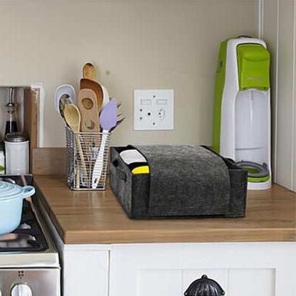 Felt Cup Holder Storage Bag Tableware Organizer for Camping Picnic