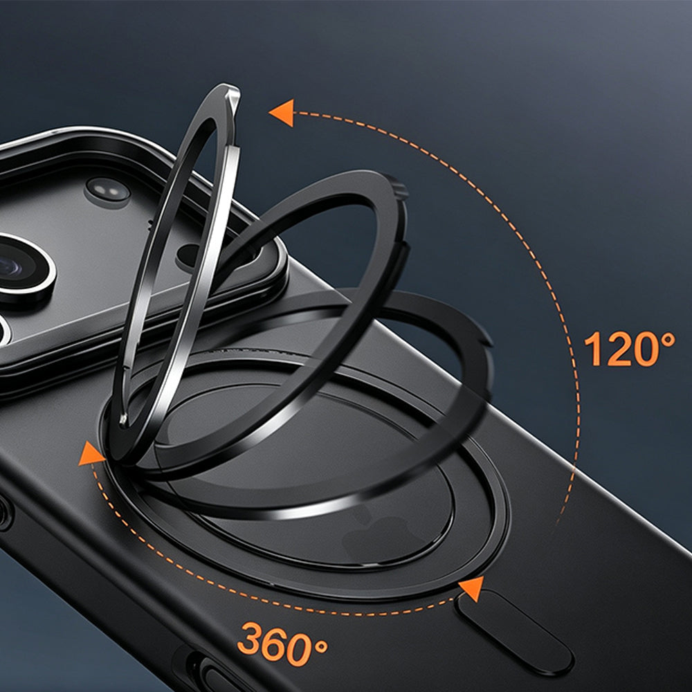 360 Degree Rotating Stand Case for iPhone 18Pro 17Pro - Black