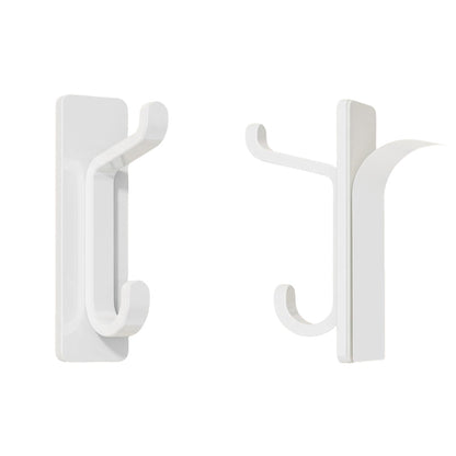 4 Piece Stainless Steel Double Adhesive Hooks - White