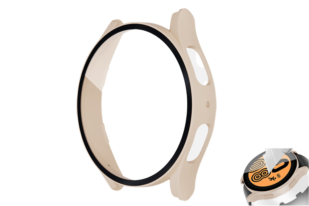 Full Screen Protector Case Hard PC Cover Bumper for Samsung Galaxy Watch-Nude