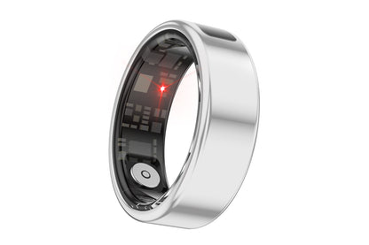 Smart Ring Health Ring Fitness Tracker Ring for Heart Rate Blood Oxygen-Silver