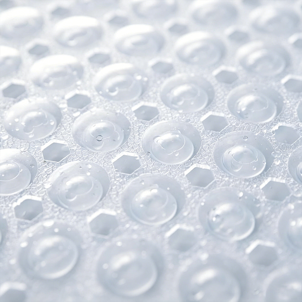 Bathtub Bubble Mat 100x40cm Non Slip Bath Mat with Drain Holes for Shower-White
