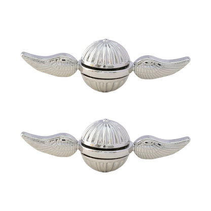 2Pcs Fidget Sphere Spinner Desk Spinning Toy Wings Finger Hand Spinner Silver