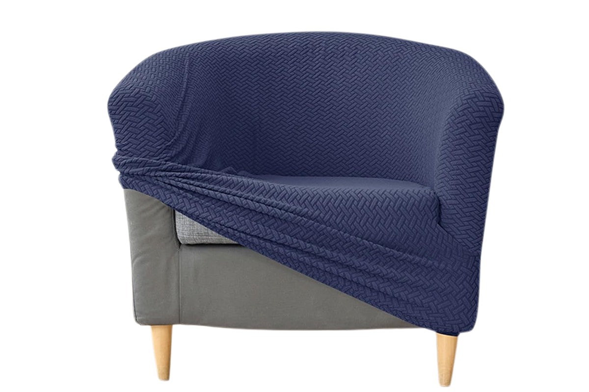 Club Chair Slipcover Stretch Barrel Chair Cover Tub Chair Slipcover -Navy