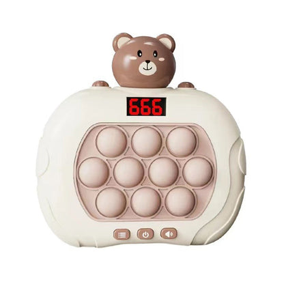 Fast Push Game Pop Puzzle Game Sensory Toys with Digital Display for Kids Brown Bear