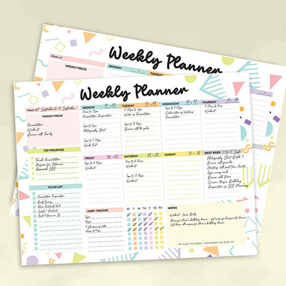 Weekly To Do List Notepad Undated Planner With 52 Sheets Weekly Planner-White