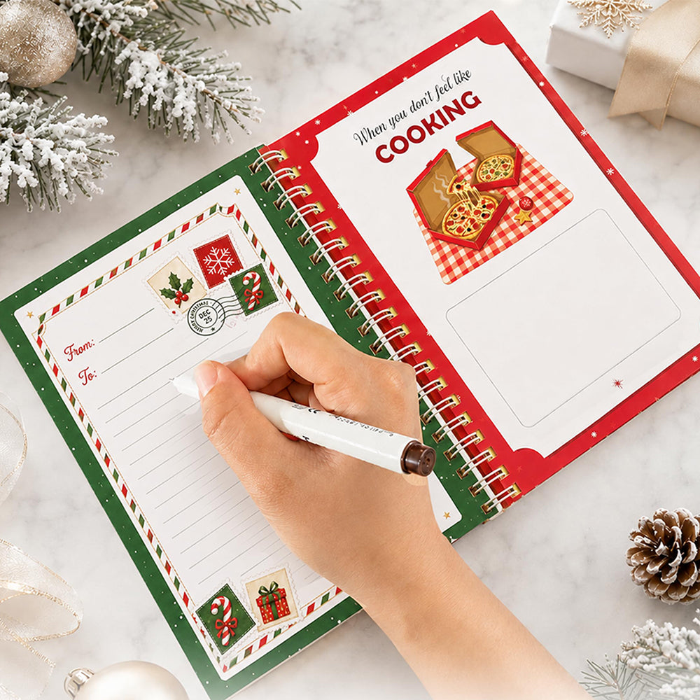 Christmas Gift Card Book Coil Bound Card Holder Book - Santa