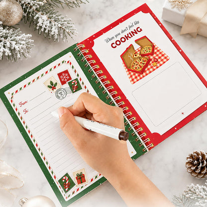 Christmas Gift Card Book Coil Bound Card Holder Book - Santa