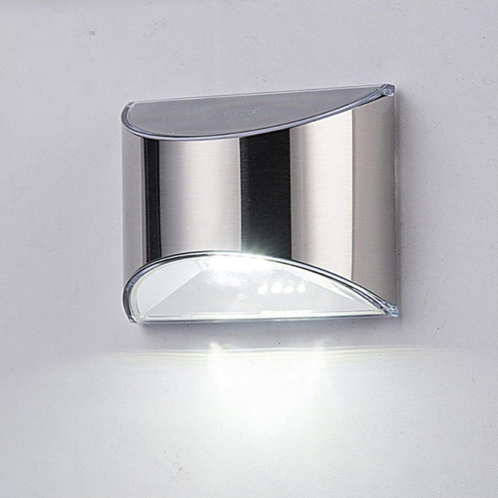 4Pcs Solar Wall Lamp Stainless Steel  Landscape Decorative Lights White