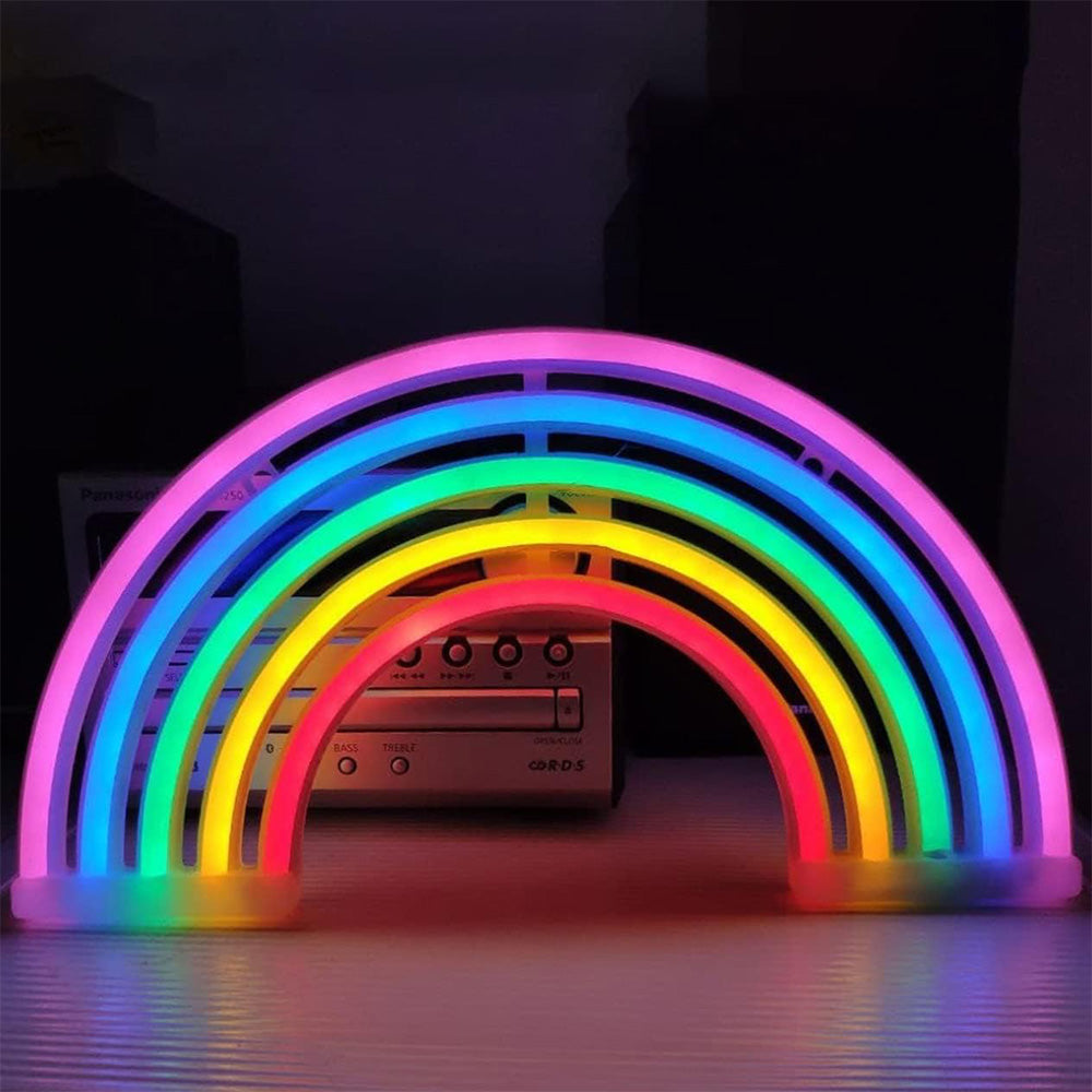 LED Cat Rainbow Neon Sign Night Light Lamp for Bedroom Wall and Bedside Decor Style 3