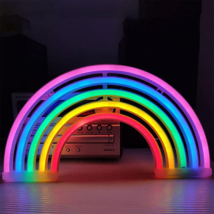LED Cat Rainbow Neon Sign Night Light Lamp for Bedroom Wall and Bedside Decor Style 3